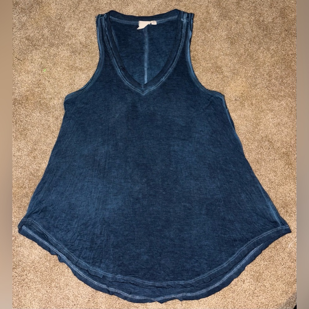 White Crow Deep Turquoise Wash Tank Top